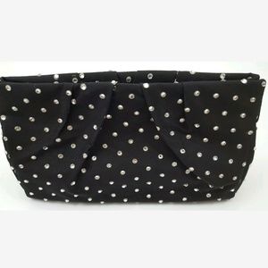J crew customized swarovski silk clutch black white evening formal bag